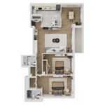 2 Bed, 2 Bath w/balc