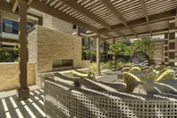 Outdoor Fireplace and Seating | Towers at Mercer Crossing | Apartments In Farmers Branch Texas