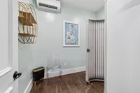 Laundry room with washer and dryer in Denton TX rental home near UNT