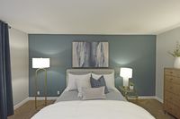 Cozy bedroom with carpet