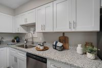Kitchen with granite counters, stainless appliances, and modern cabinetry