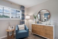 Cozy bedroom with carpet