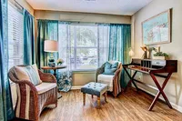 Living room with hardwood-style flooring