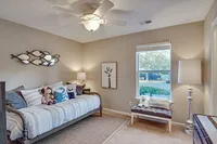 Bedroom with carpet