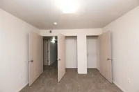 Bedroom with carpet