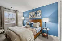 Cozy bedroom with carpet