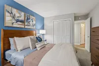 Bedroom with carpet