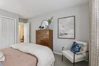 Bedroom with carpet