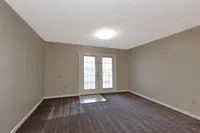 Bedroom with carpet