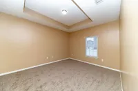Bedroom with carpet