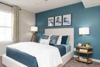 Cozy bedroom with carpet