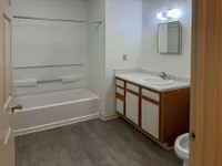 Bright bathroom with bathtub