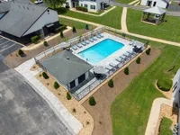 Aerial view of the pool & sundeck