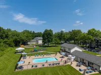 Aerial view of the pool & sundeck