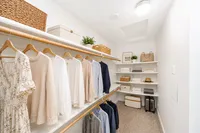 Walk-in closet with built in shelving