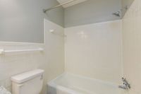 Bright bathroom with bathtub