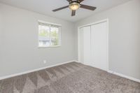 Bedroom with carpet