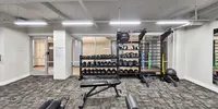 Modern Fitness Center with Glass Partition