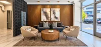 Modern Lobby with Warm Wood Accents