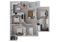 Explore this contemporary apartment layout designed for modern living and comfort.