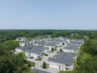 Overhead drone shot of the entire Kensington at Halfmoon neighborhood