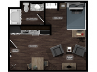 Economy Loft Studio Layout | The Union at Dearborn | Dearborn Apartments