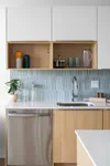 Cabinets in modern apartment kitchen