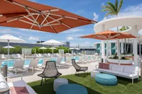 Rooftop poolside seating