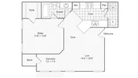 One bedroom floor plan