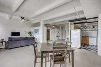 dining and living area in loft