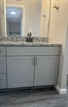 Bath Vanity - Soft Grey Cabinets with Granite Counter Top