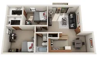 Two Bedroom, One Bathroom