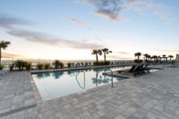 Sunrise by the pool overlooking Daytona Beach