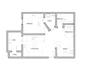 PC 1 bed w washer dryer
