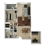 Low_a10 (B) - 3D floor plan