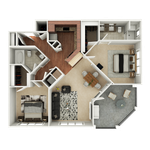 Low_b4 (E) - 3D floor plan