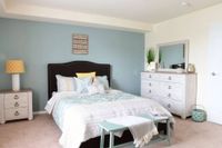 Apartments for Rent in Bensalem PA - Village Square - A Bright And Spacious Bedroom With Plush Carpeting, An Accent Wall, And Space For A Queen Sized Bed