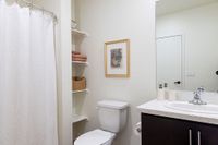 Crisp Bathroom With Storage