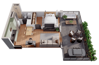 1 Quarto Jardim