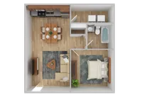 1 Bed 1 Bath Floorplan