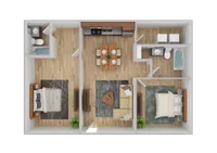 2 bed 2 bath Floorplan