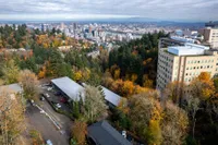 The Fredrick Aerial Exterior photos during fall landscape tucked away in the trees