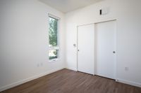 Bedroom with large closets