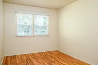 bedroom with large window