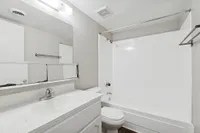 Bathroom with shower, bath, toilet, and sink