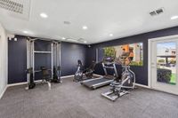 Fitness center with treadmill, elliptical, cable gym, and exercise bike