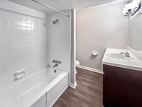 Efficient design with modern touches Memorial Fountain Apartment Bathroom | Apartments in Houston, TX