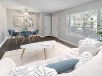 Bright and modern interior Memorial Fountain Apartment Living Room and Dinning Room | Apartments in Houston, TX