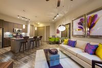Pearl Washington Apartment Living Room and Kitchen | Apartments on Washington Ave | Houston, TX Apartments