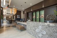First impressions made elegant and inviting. Pearl Residences at City Centre Leasing Lobby | Houston, TX Apartments | Houston CityCentre Apartments
